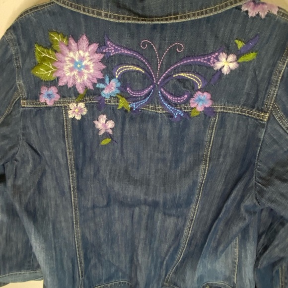 INC Embroidered Jean Jacket 0X/XL - Picture 2 of 7